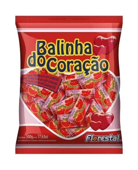 BALINHA CORACAO MORANGO 500GR PACOTE